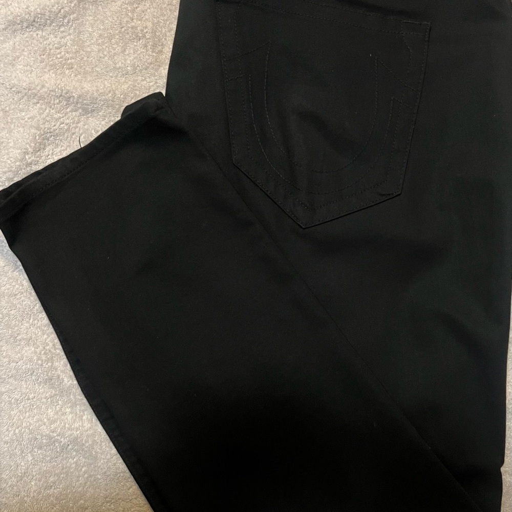 True Religion Black Denim Pants Rocco relaxed skinny